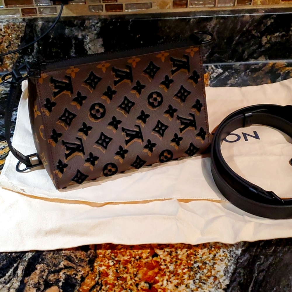 Louis Vuitton Triangle Messenger Monogram Tuffetage Canvas Bag